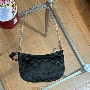 Coach Vintage Small Shoulder Bag with Silver Chain